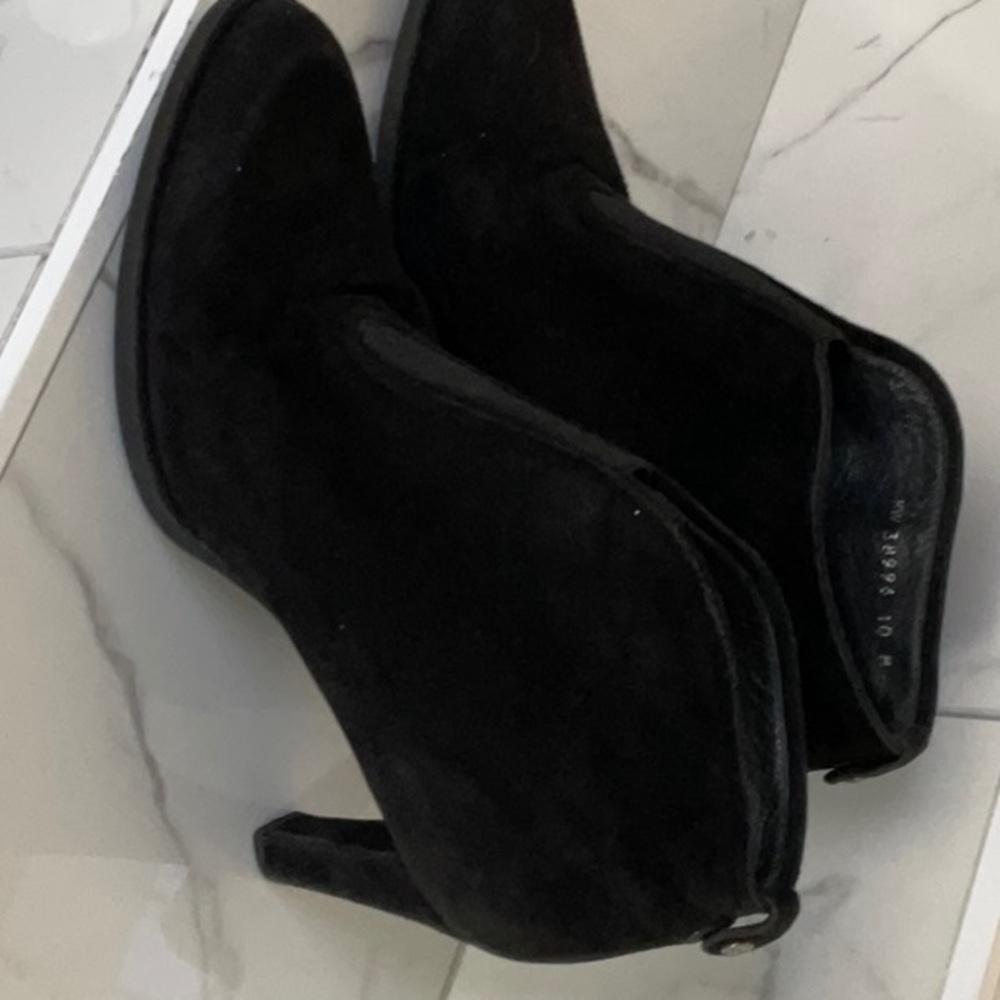 Stuart Weitzman black suede booties Size 10 used